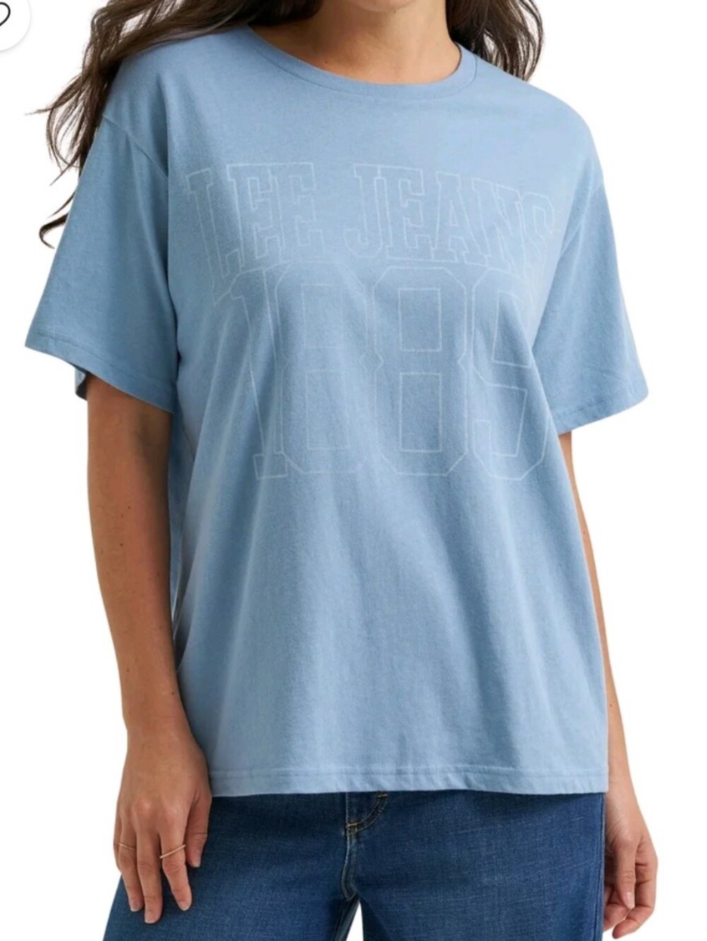 Lee Women's Size M Logo Tee Lee Jeans 1889 Slate Blue